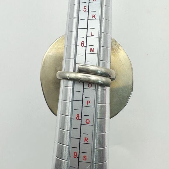 Large Stone Western Adjustable Ring Green SIlver Yellow Boho - Picture 6 of 10